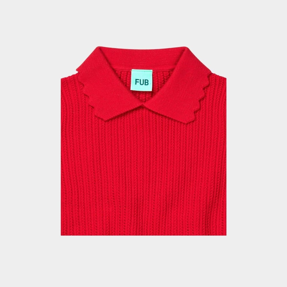 Pointelle T-Shirt, Ruby Red – Bild 2