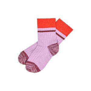 Socken gerippt, Colour Block, Orchid