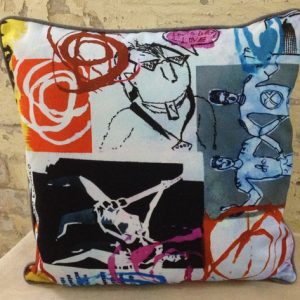 Kissen” Der Mond kommt um 11″/Motiv 1 – 40 x 40 mit Keder