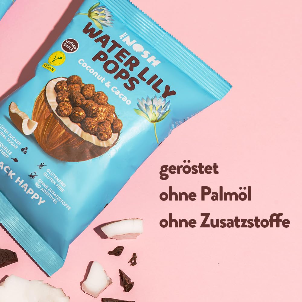 Just Nosh | Water Lily Pops – Coconut & Cacao 8 x 30g Packungen (240g)