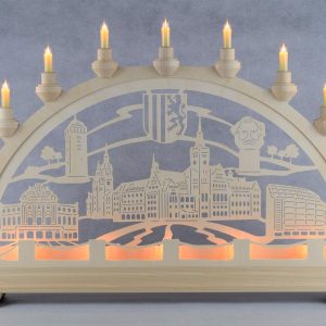 Schwibbogen Chemnitz mit Vorbeleuchtung