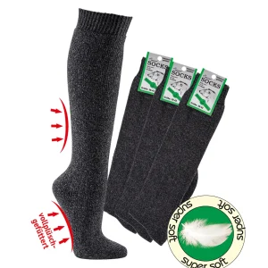 Kniestrumpf Frottee-Thermo Anthrazit, 39-42