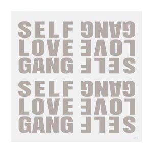 Seidentuch *SelfLoveGang*, Coconut mit Greige, 90x90cm