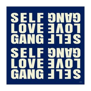 Seidentuch *SelfLoveGang*, Nachtblau mit Gold, 90x90cm