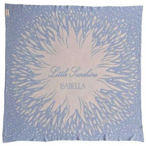 Personalisierte Babydecke *Sunshine*, Himmelblau / Cremeweiss