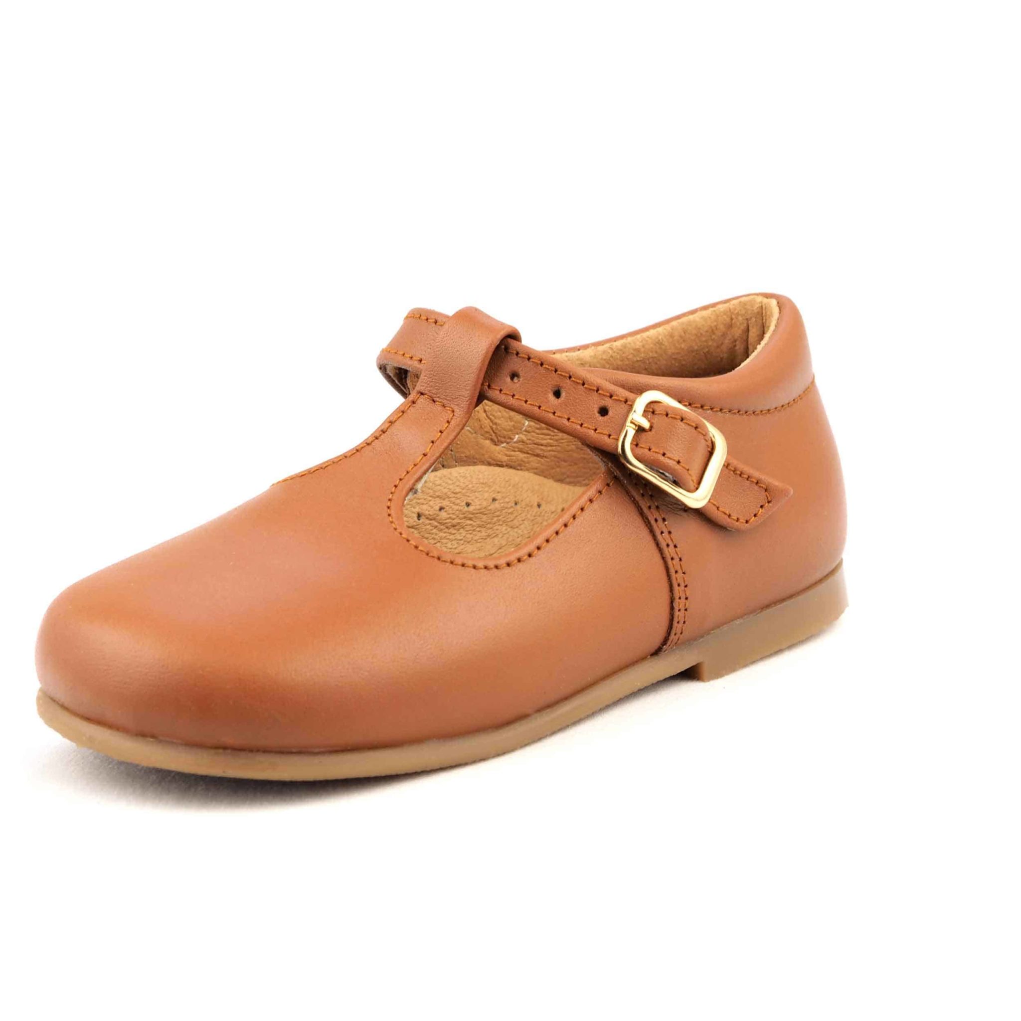 Klassische Kinderschuhe Leder, Braun – Bild 3