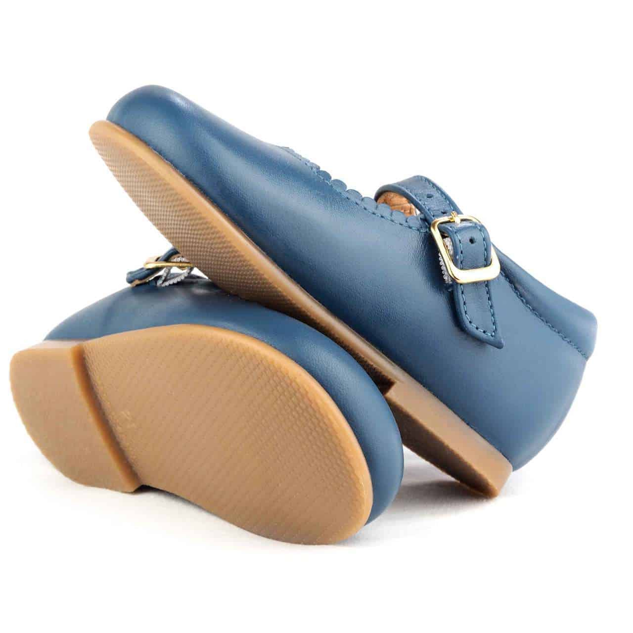 Klassische Kinderschuhe Mädchen Leder, Blau – Bild 3