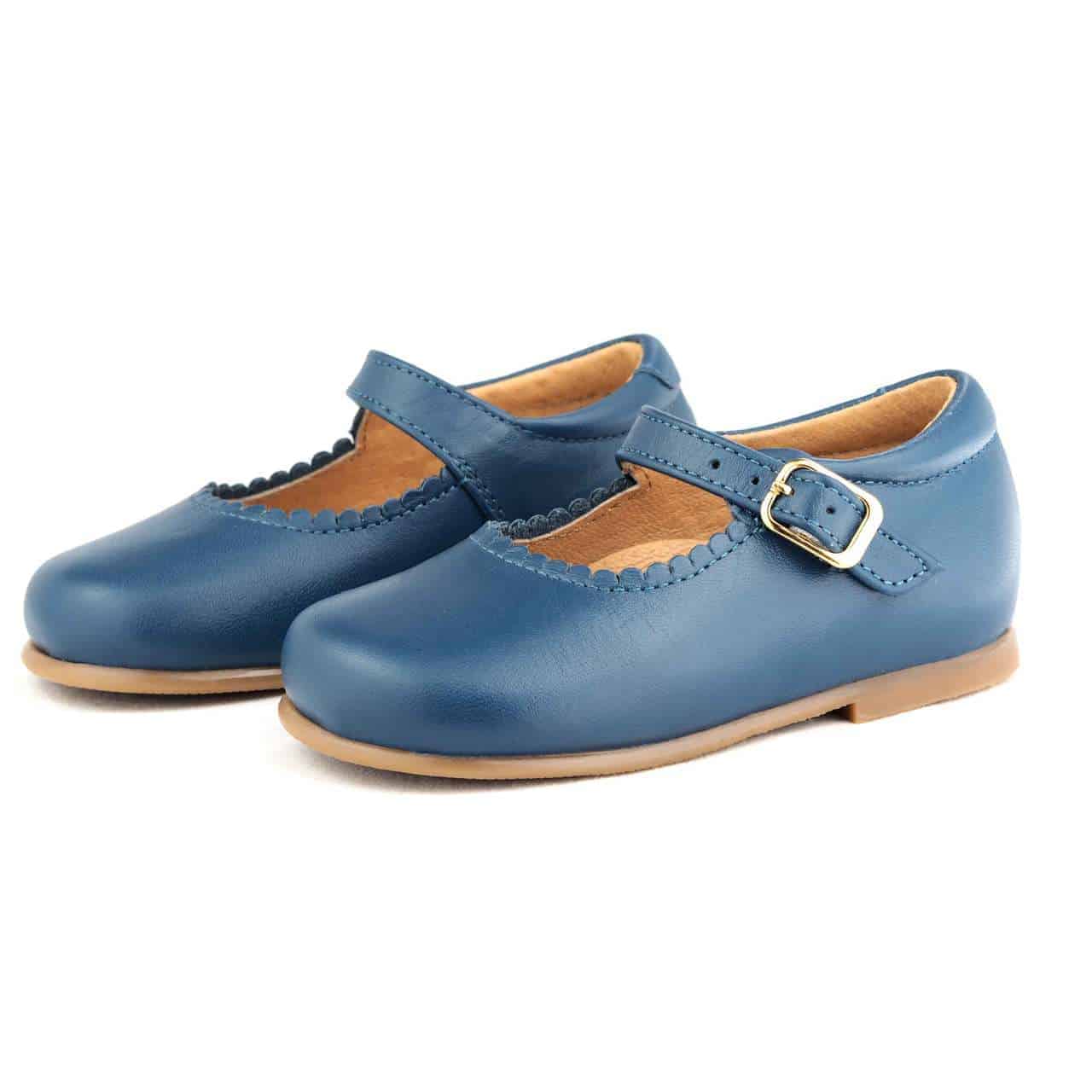 Klassische Kinderschuhe Mädchen Leder, Blau – Bild 4