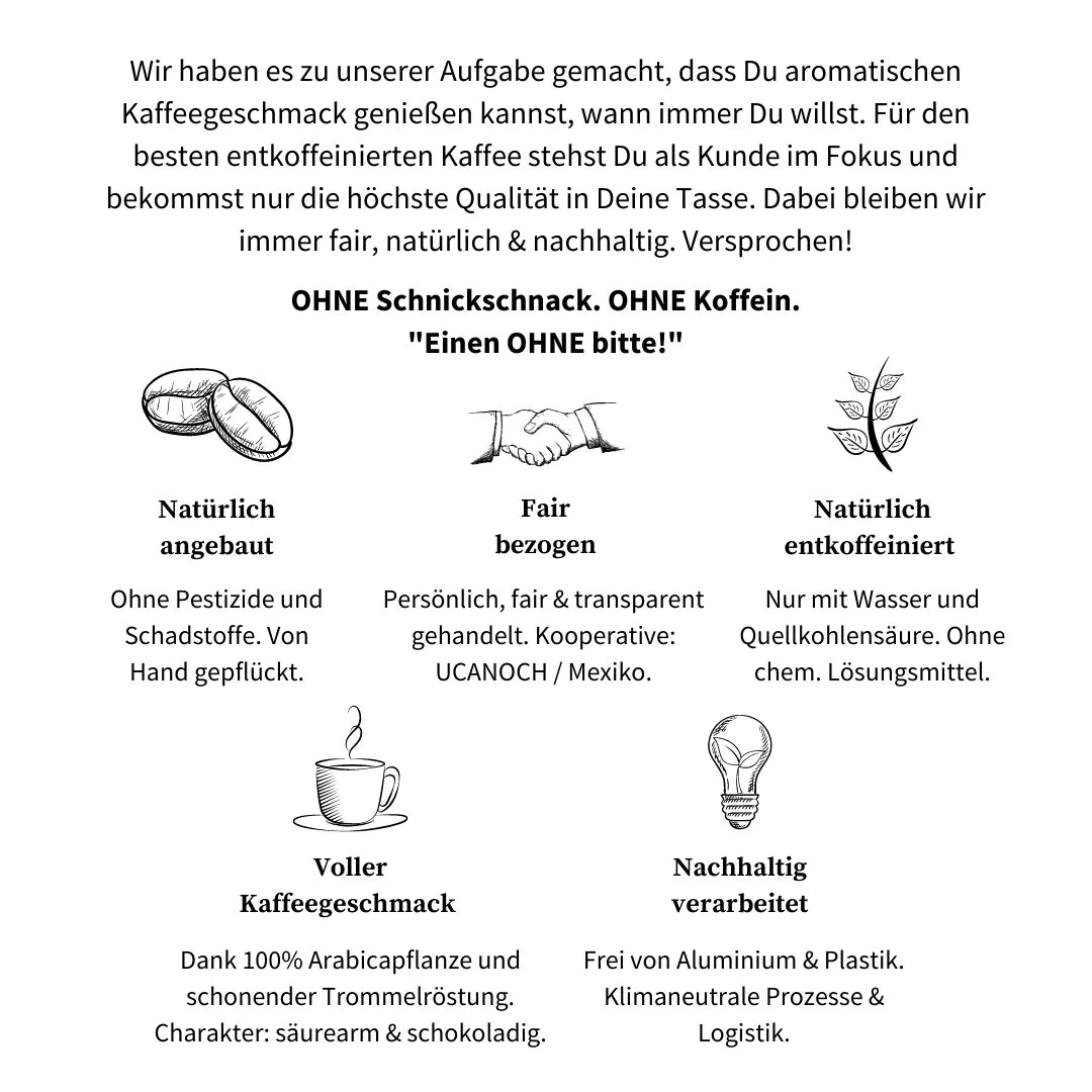 OHNE Espresso – Mexiko entkoffeiniert 250g – Bild 2