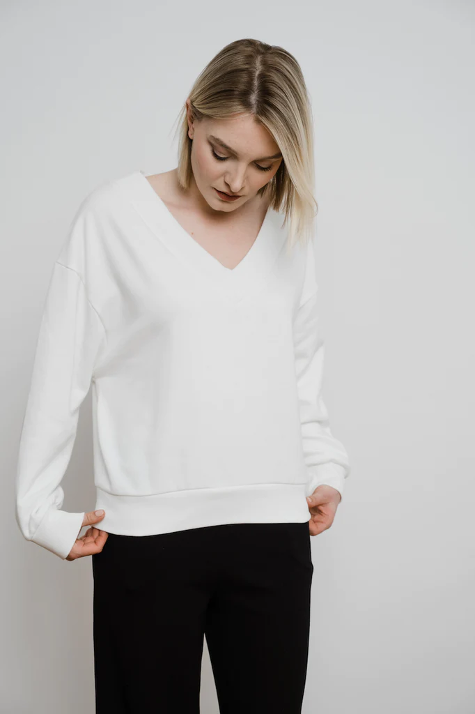 Organic Sweatshirt HAEPPY white Größe XS-S – Bild 3