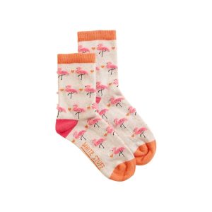 Socken *Fluffy Flamingo*, Natur Multi