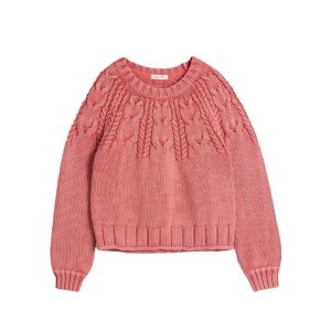 Pullover Zopfmuster *Mia*, Coral Pink