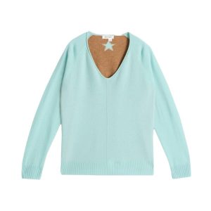 Pullover Cashmere *Verity*, Mint/Braun